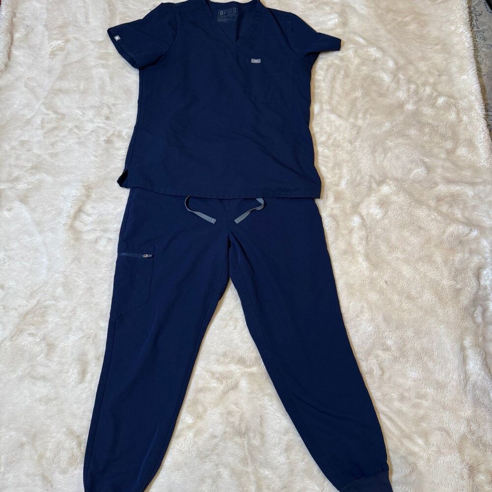 Figs Technical Collection Scrub Set Navy Blue Womens Size L